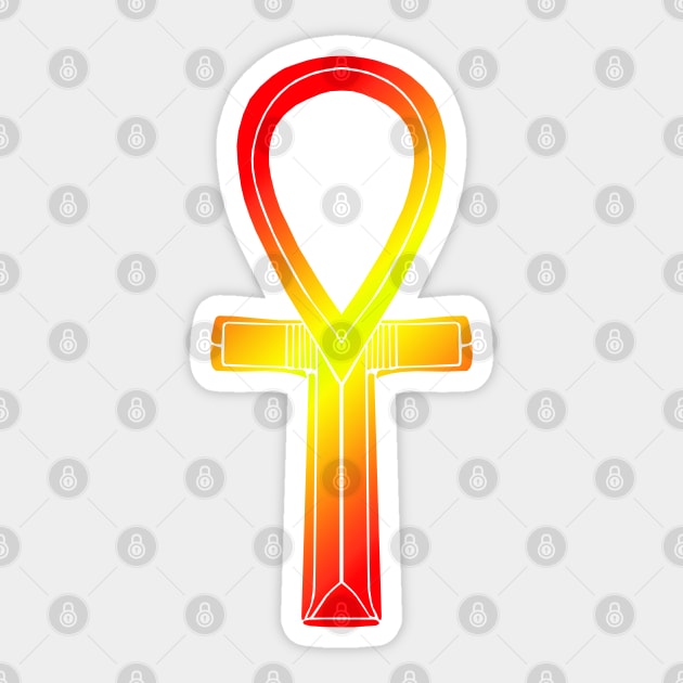 Ankh - Fire Gradient Sticker by GAz